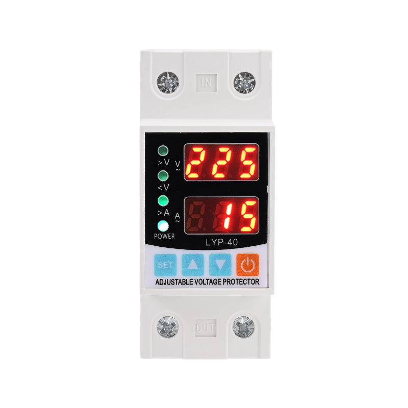 63A Single-phase Adjustable Overvoltage And Undervoltage Protector 3 In1, With Voltage And Current Protection Kwh Energy Merter