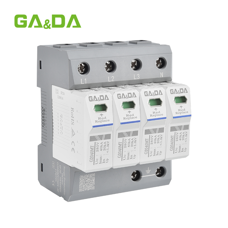 20kA-40kA Surge Protector for LV 4P Type 1 SPD Lightning Arrester