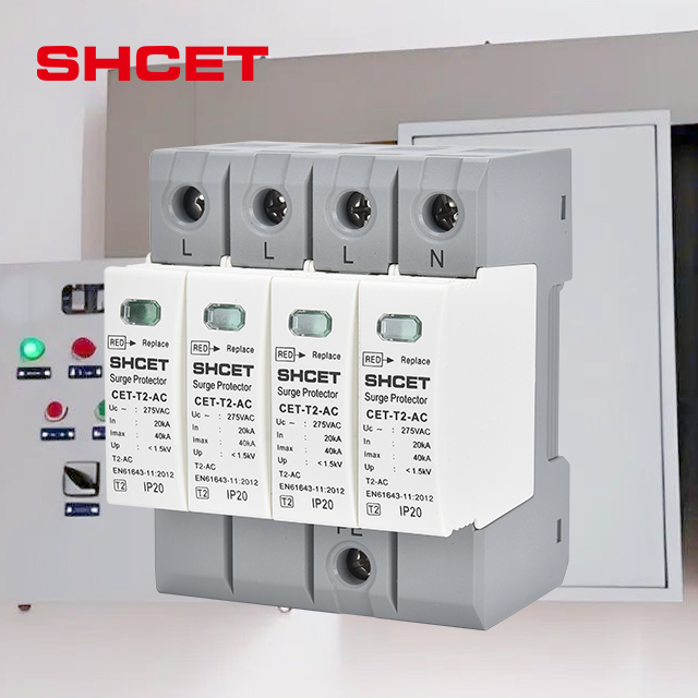 Ac SPD 275v 385v Surge protection Protector Devices lightning spd 10ka 20ka 40ka 50ka T2 1P 2P 3P 4P Type 1 2 3 4 Pole Ac SPD