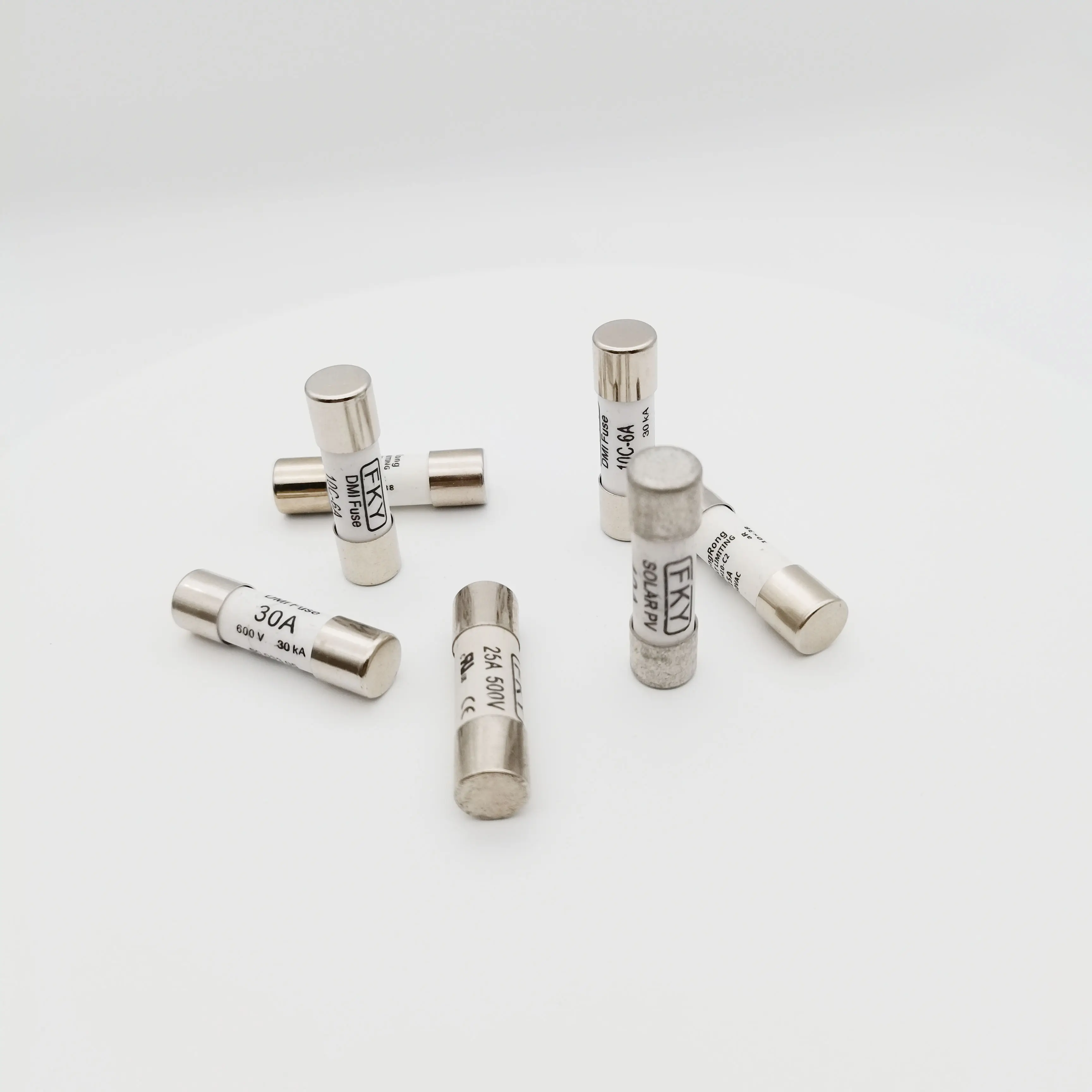 FKY/ANDU 10CH/10H 10*38 Ceramic Cartridge Tube Fuse 63mA~40A 250V~1000V AC/DC High Current High Voltage Quick Break Socket