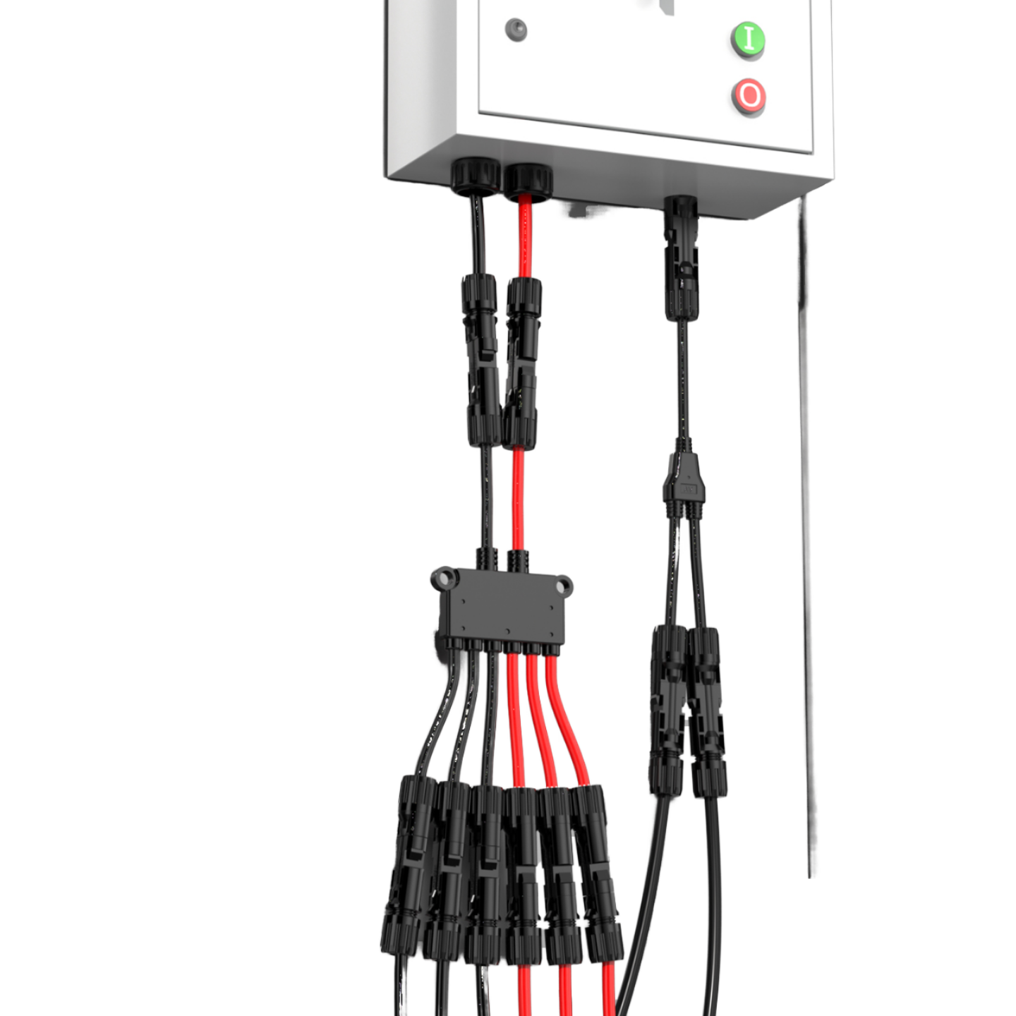 IP67 Y Type Copper Solar PV Branch Cable Connector Parallel Adapters 1000/1500V DC 30/50A 1P Male/Female 1 2 3 4 Way Panel