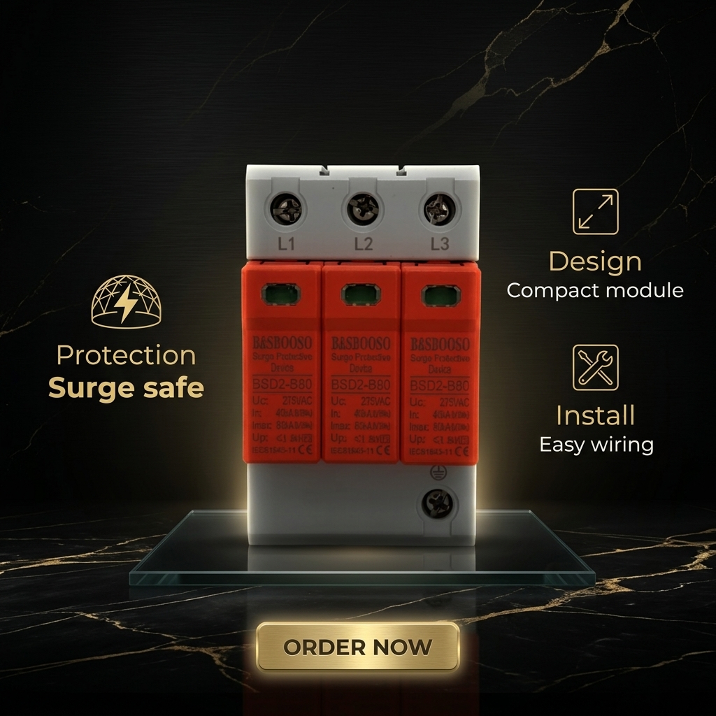 Whole House &amp; Industrial 3P T2 SPD-275V AC 80KA Imax Lightning Surge Protection for Solar System and Electronic Equipment