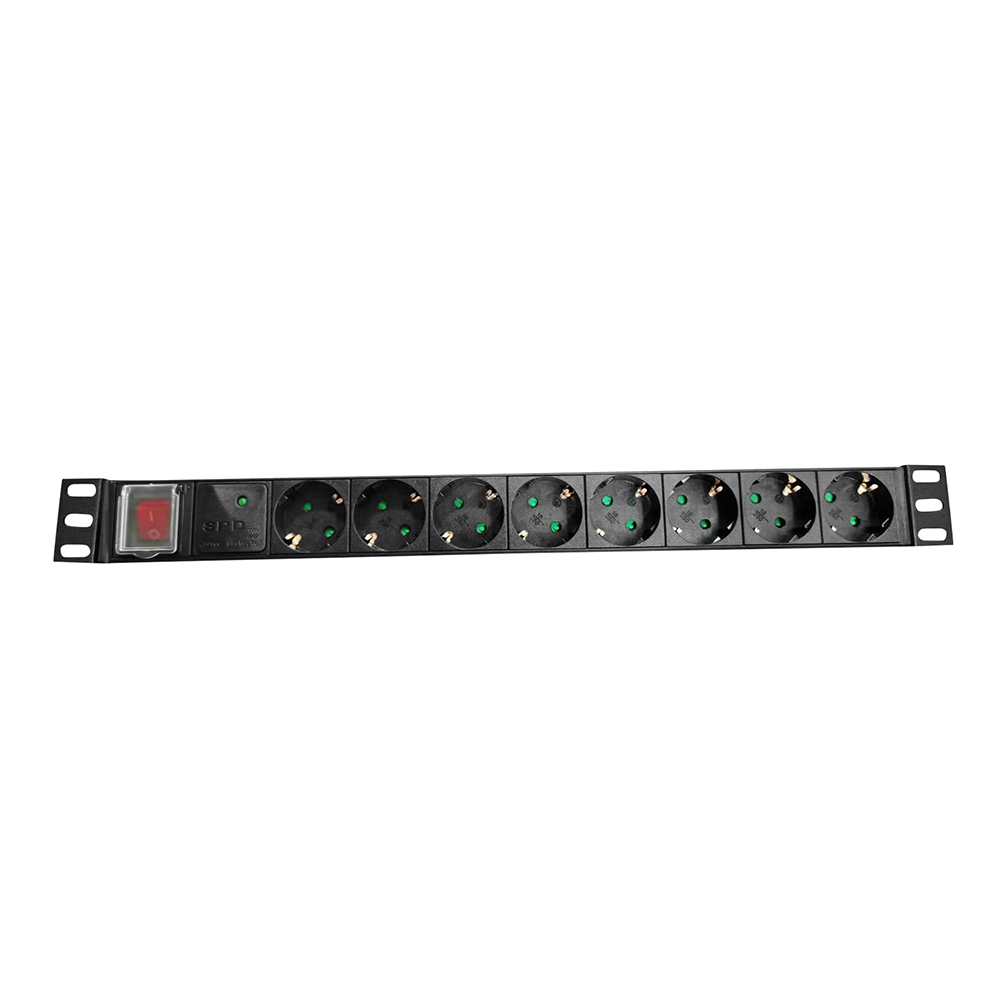 Anti-Aging Rack-Mount 16A 220-250V Surge Protector 8-Socket Industrial Grade Aluminum Alloy Power Distribution Unit Basic PDU