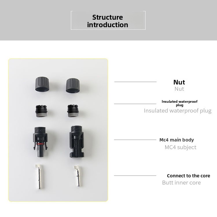 1500V MC4 Solar Connector Male Female IP67 Waterproof PV Connector for 2.5mm2 4mm2 6mm2 Solar Panel Cable Connection