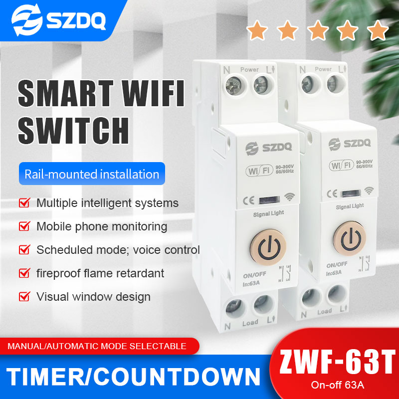 Smart Home Life Mini MCB 1P WIFI Smart Switch 0-63A Energy Meter & Kwh Metering Monitoring Circuit Breaker Timer Relay