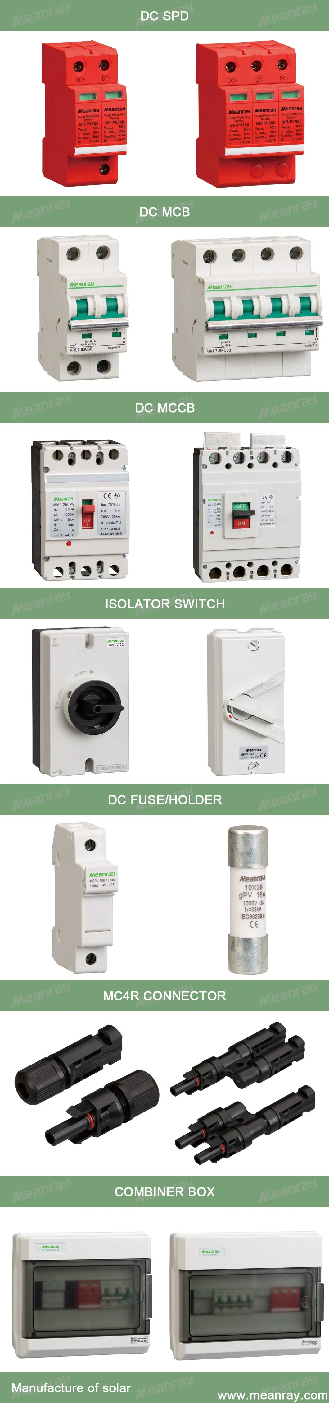 DIN Rail Type Fuse Holder and DC Fuse 10X38 for Solar System Protection