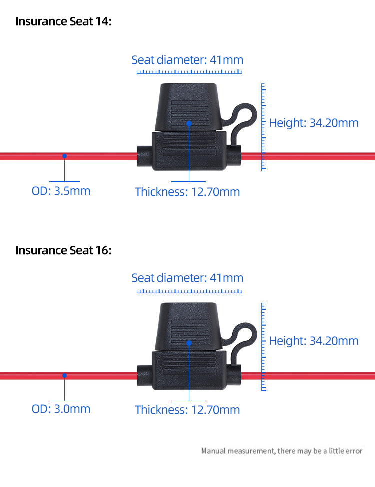 Heavy Duty Inline 8 Gauge 20CM 12V Fuse Holder with 80A Maxi Fuse Copper Material