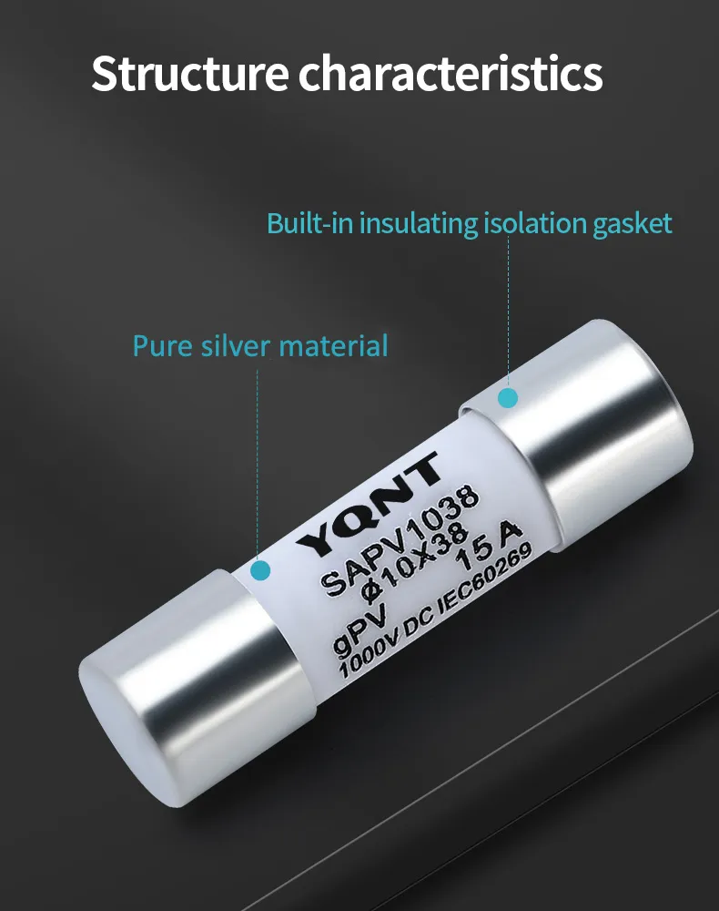 1000VDC 15A Gpv Cylindrical Fuse Link Sapv1038 for Solar DC Circuit Protection