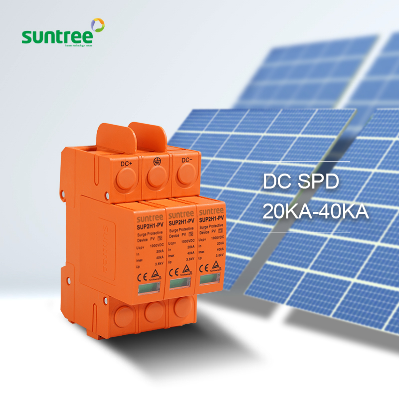 Suntree 20ka 40ka Whole House 3p 4p Dc spd Surge protection Device