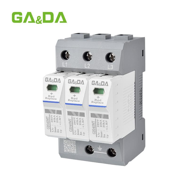 GA&DA Electric Surge Protector 3P 280V AC Low Voltage Arrester Device spd 20kA 40ka 120ka Surge Protective