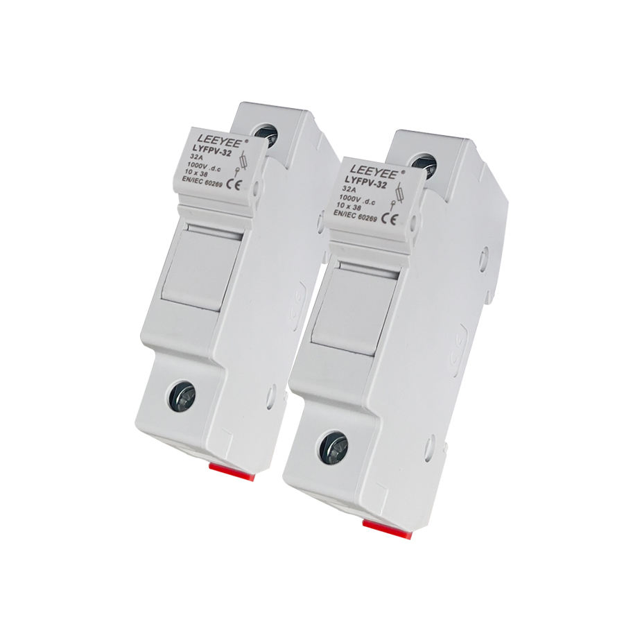 32A 10X38 1000V DC DIN Rail Fuse Holder with Fuse for Solar Power System