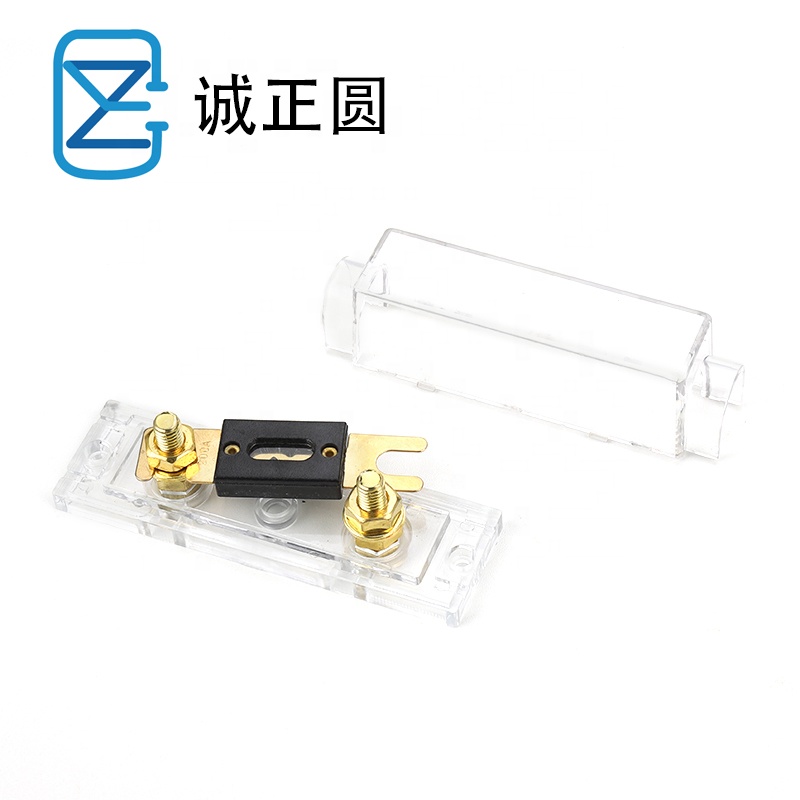 12V-24V Car Audio ANL Fuse Holder Inline with Transparent Plastic Base Cover for Automotive Truck Video System