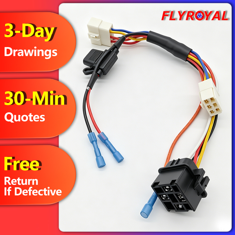 Custom Car Engine Electrical Wire 5 Pin Relay Socket and Fuse Holder Wiring Harness Assembly for Automotive Vehicle Modification