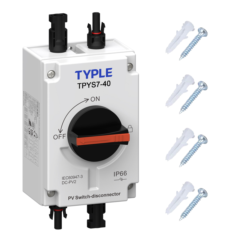 Solar DC Isolator Switch Photovoltaic DC Disconnect Switch 16A 32A 1200V With IP66 Waterproof Case Surface Mounted PV Isolator