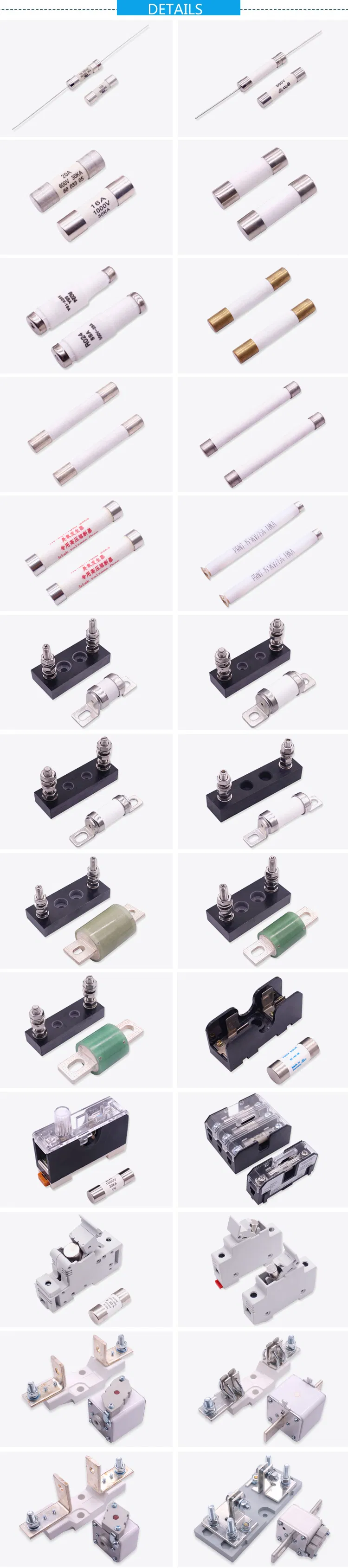 10X38mm Rt18-32 16A 32A Solar Photovoltaic Cylindrical Ceramic Fuse Specifications