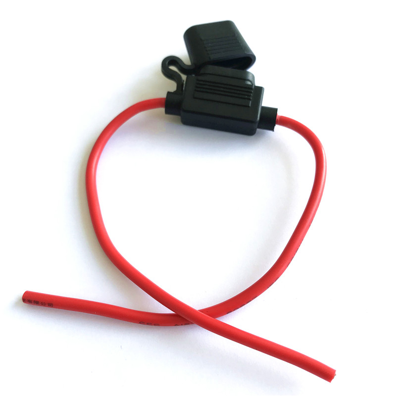 Small Blade Type Waterproof Power Socket 10A Inline Fuse Holders 16AWG Auto Car Replacement Fuses 16AWG Length