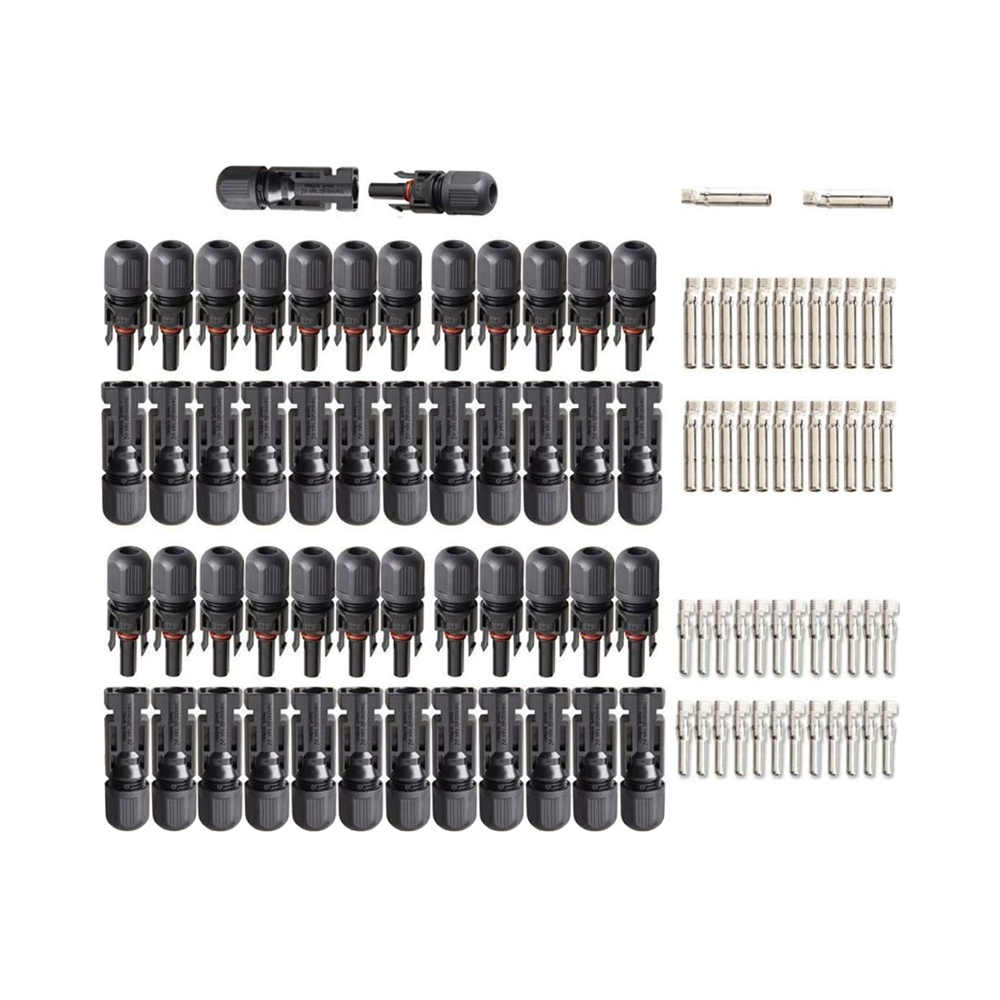 Solar Panel Connector Pair 1000V IP67 Waterproof With Locking Mechanism For PV System Wiring And Renewable Energy Projects