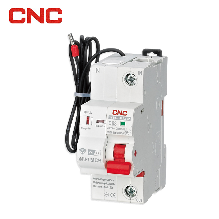 New Product YCB9ZF Intelligence Single Phase MCB 6KA Wifi Smart Circuit Breaker
