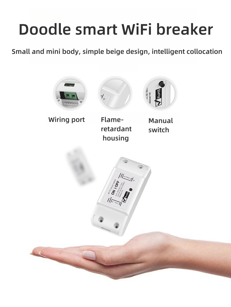 FY01 10A Ewelink Smart Switch WiFi Circuit Breaker EwelinkAPP Relay Remote Control Timer
