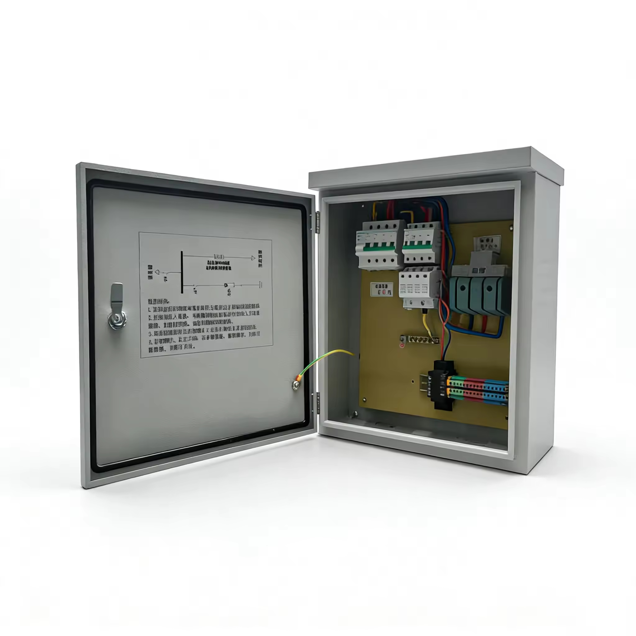 20KW 63A IP54 380V White PV Photovoltaic Grid-Connected Distribution Box Outdoor Solar PV Combiner Box for Power Generation