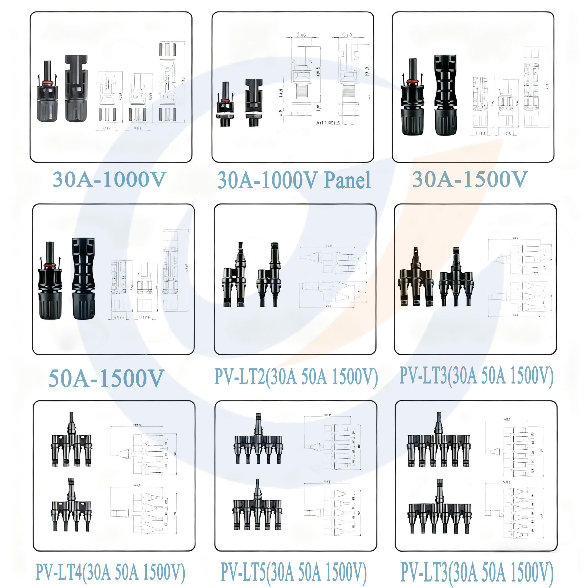MC4 Compatible Solar Connector 1000V 30A PV Cable Connector Kit with Installation Tool