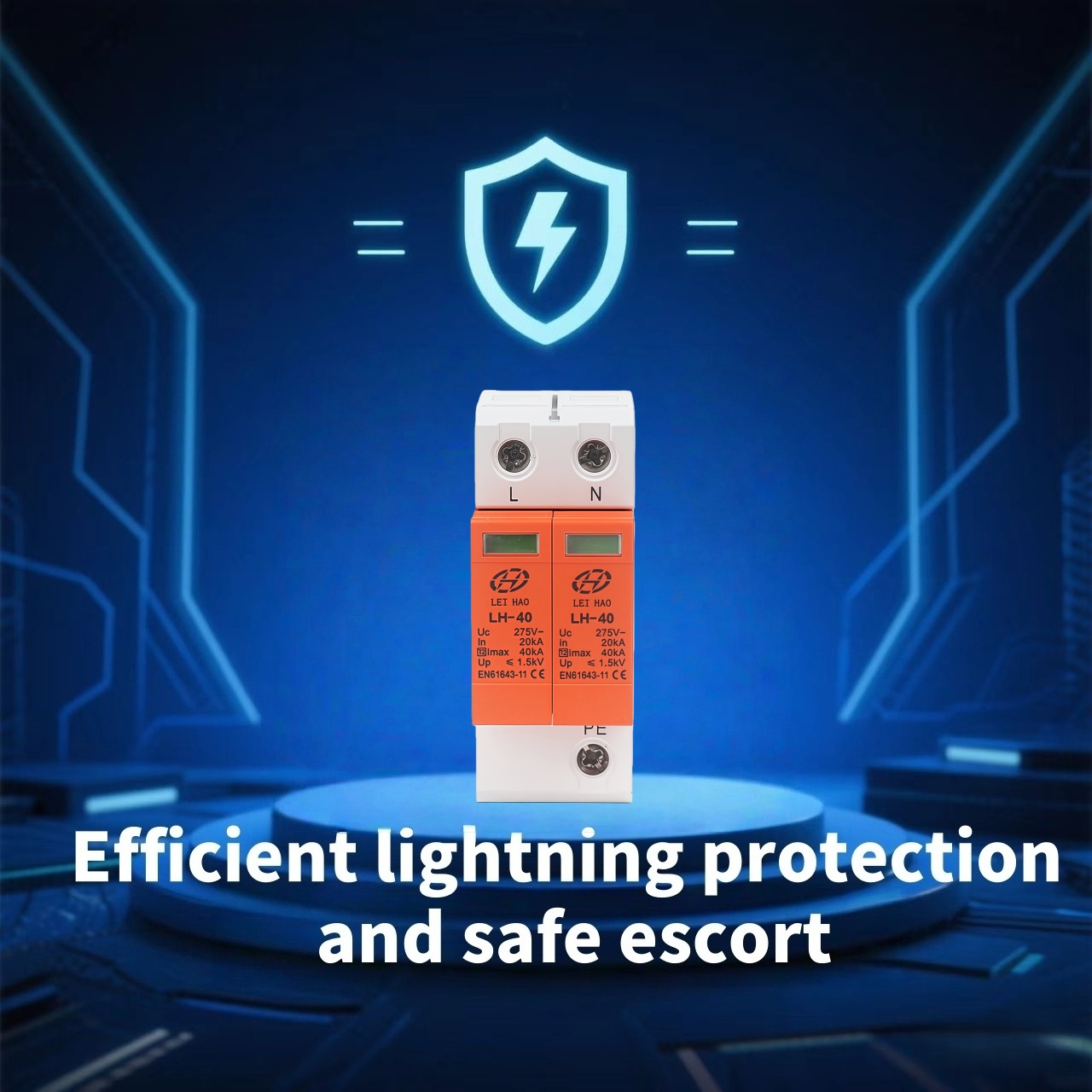 LeiHao Custom DC SPD Surge Protector 2 Poles 40kA Surge Protection Device 275V 385V Surge Protective Devices