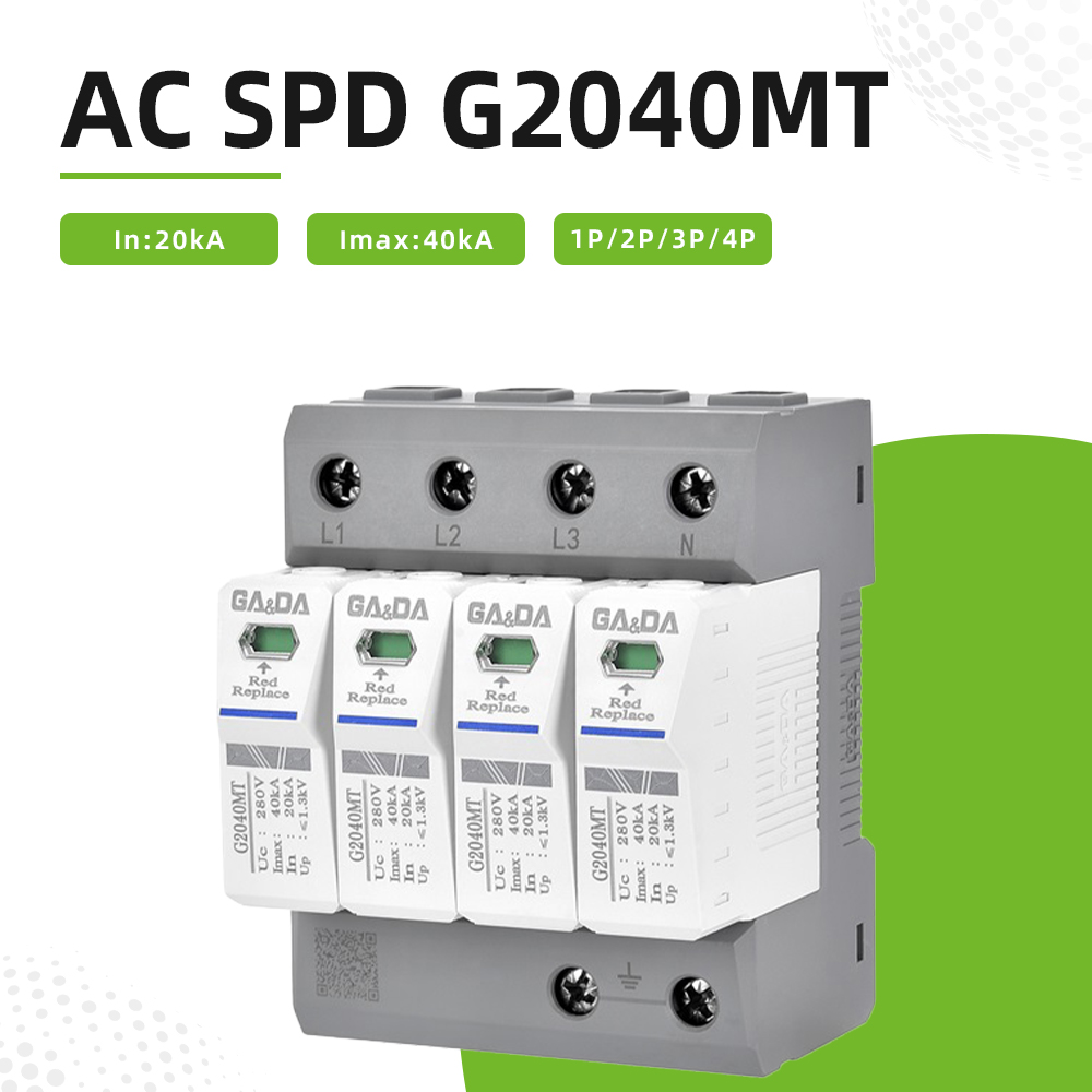 20kA-40kA Surge Protector for LV 4P Type 1 SPD Lightning Arrester