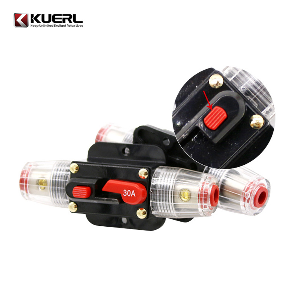 Fuse Holder 20A-150A Car Stereo Audio Inline Circuit Breaker Automatic Switch Waterproof Automotive Vehicle Fuse Holder