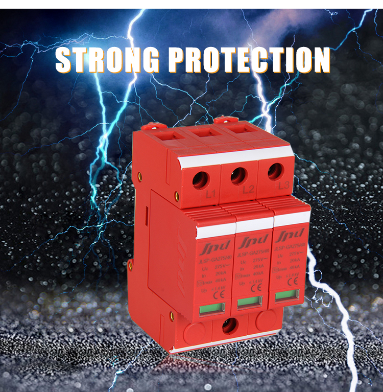 SPD Surge Protector With Alarm Type 1 2 3 Metal Oxide Arrester DC SPD 350V Surge protection Device