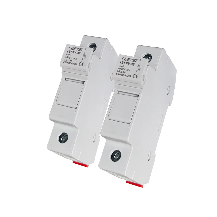 32A 10X38 1000V DC DIN Rail Fuse Holder with Fuse for Solar Power System