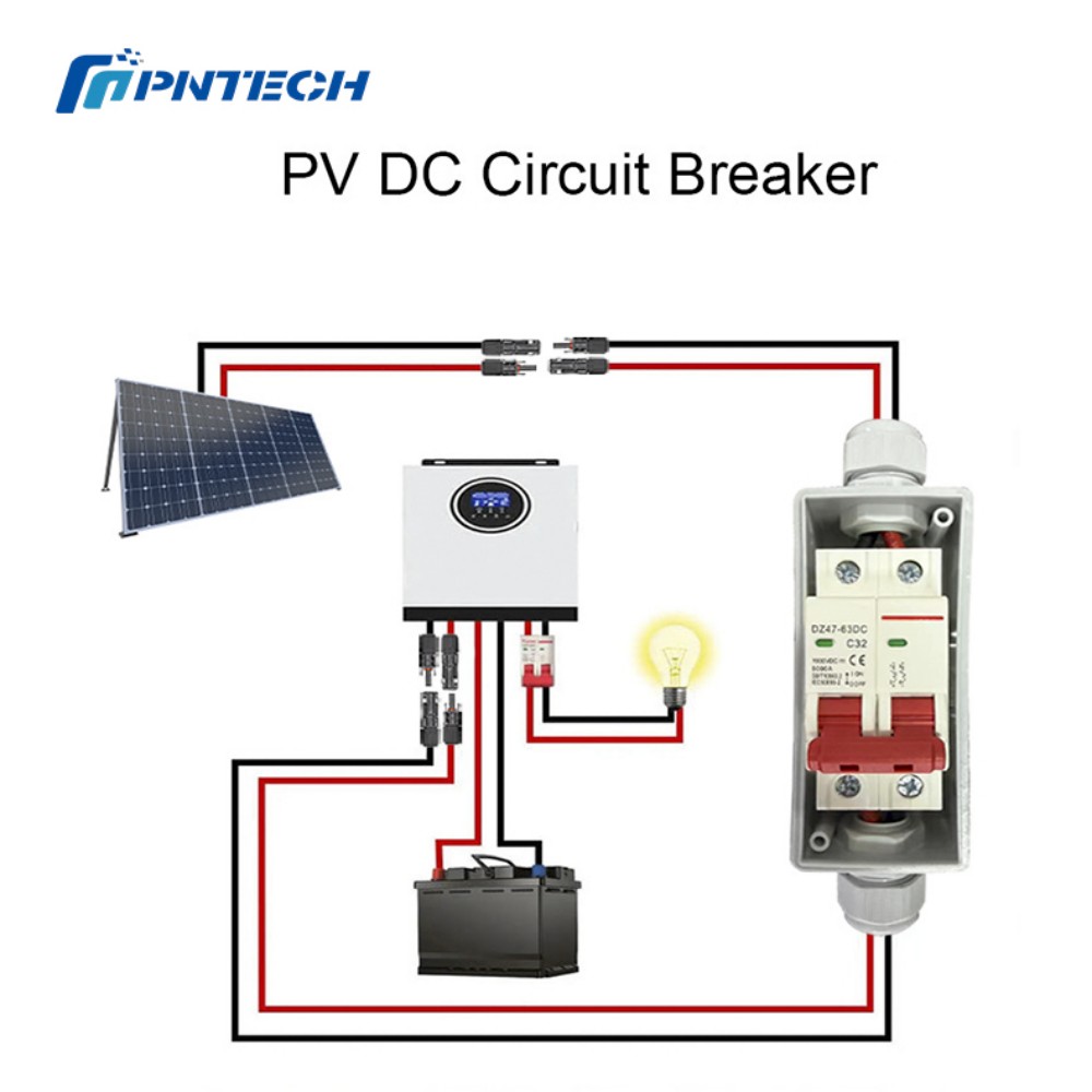 Durable DC500V Solar PV Circuit Breaker Switch IP20 Outdoor 1 String 32A PV Disconnect Switch for Solar Energy