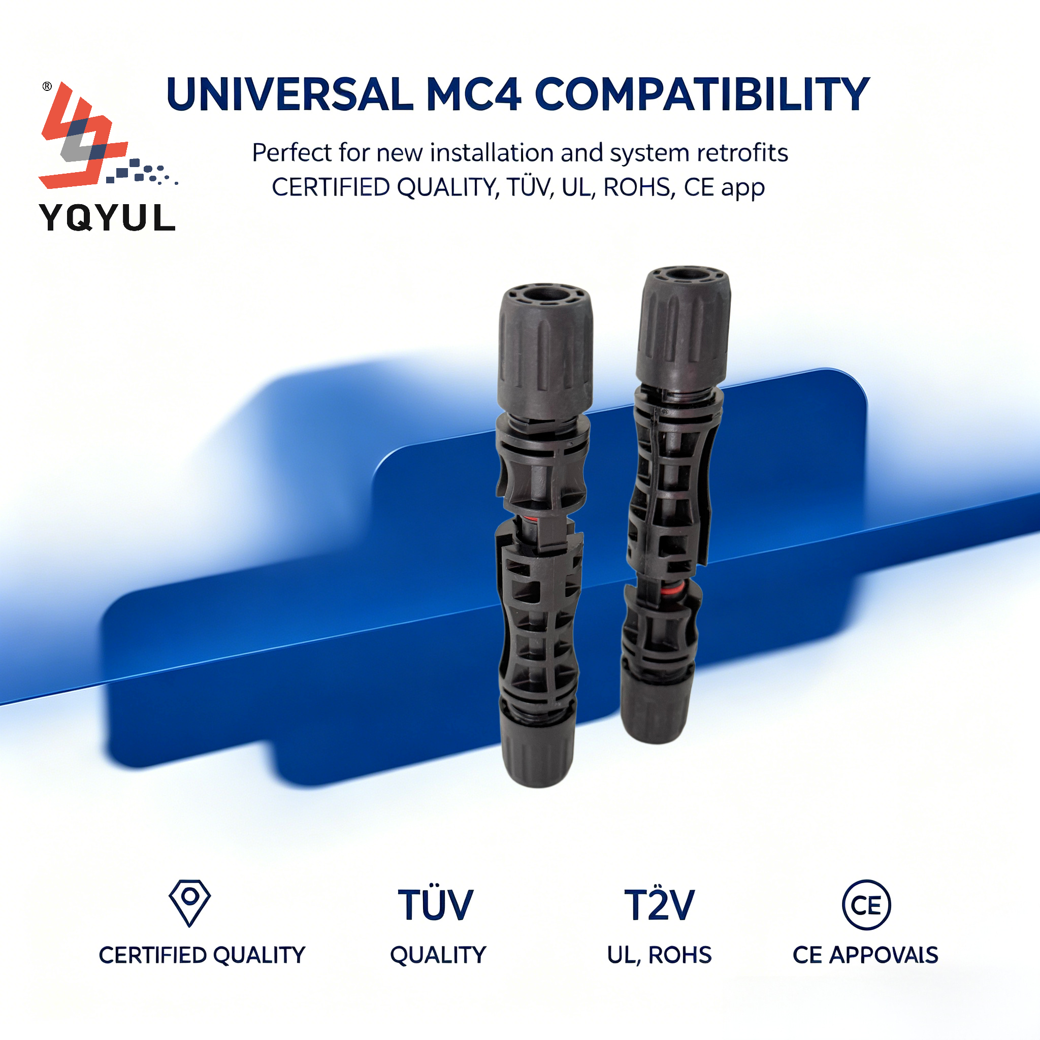 YULIAN IP67 Waterproof 1500V MC4 Solar Connector PV Photovoltaic Cable Plug for Solar Panel System