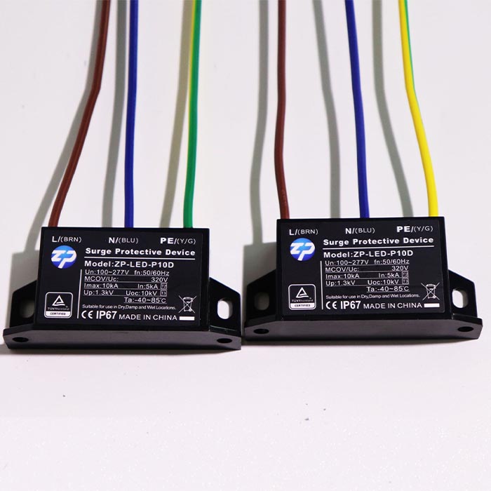 Type 1 SPD AC100-277V 10kV Surge Protection Device with 10kA Imax for LED Lighting