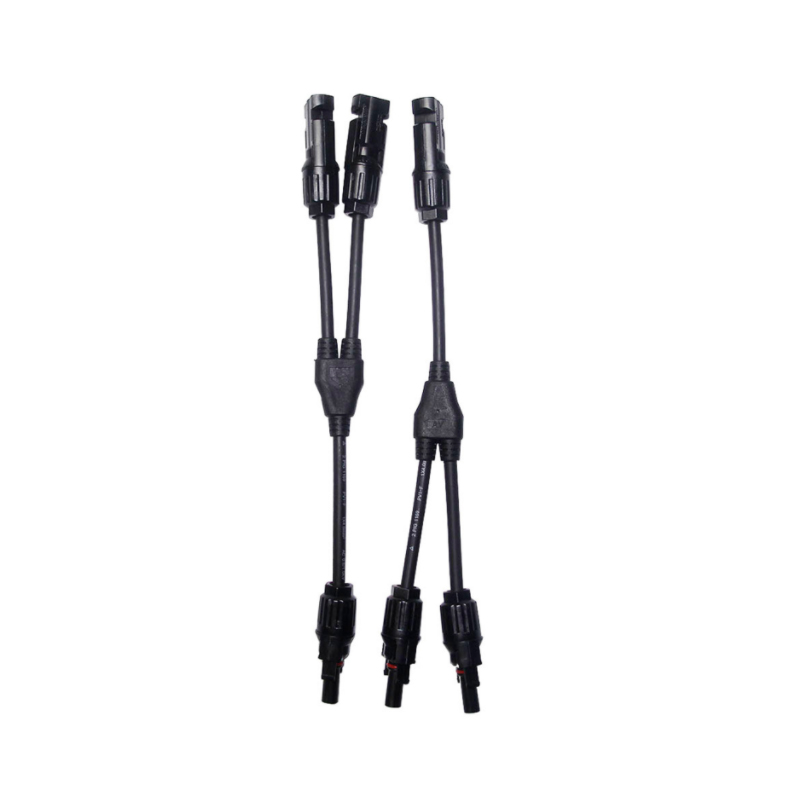 High Current IP67 Waterproof Y-Type Solar Connector 2 to 1 Branch Parallel MC4 Connector 30A 1000V DC for Photovoltaic Systems