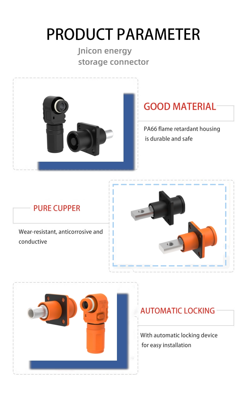 IP67 AC/DC Power Connector System Quick Battery Terminal Energy Storage Connectors in 120A 150A 200A Plug Sizes