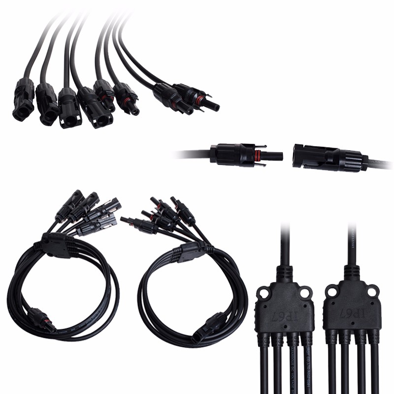 1500V MC4 Solar Connector Male Female IP68 Waterproof PV Connector for 2.5mm2 4mm2 6mm2 Solar Panel Cable Connection