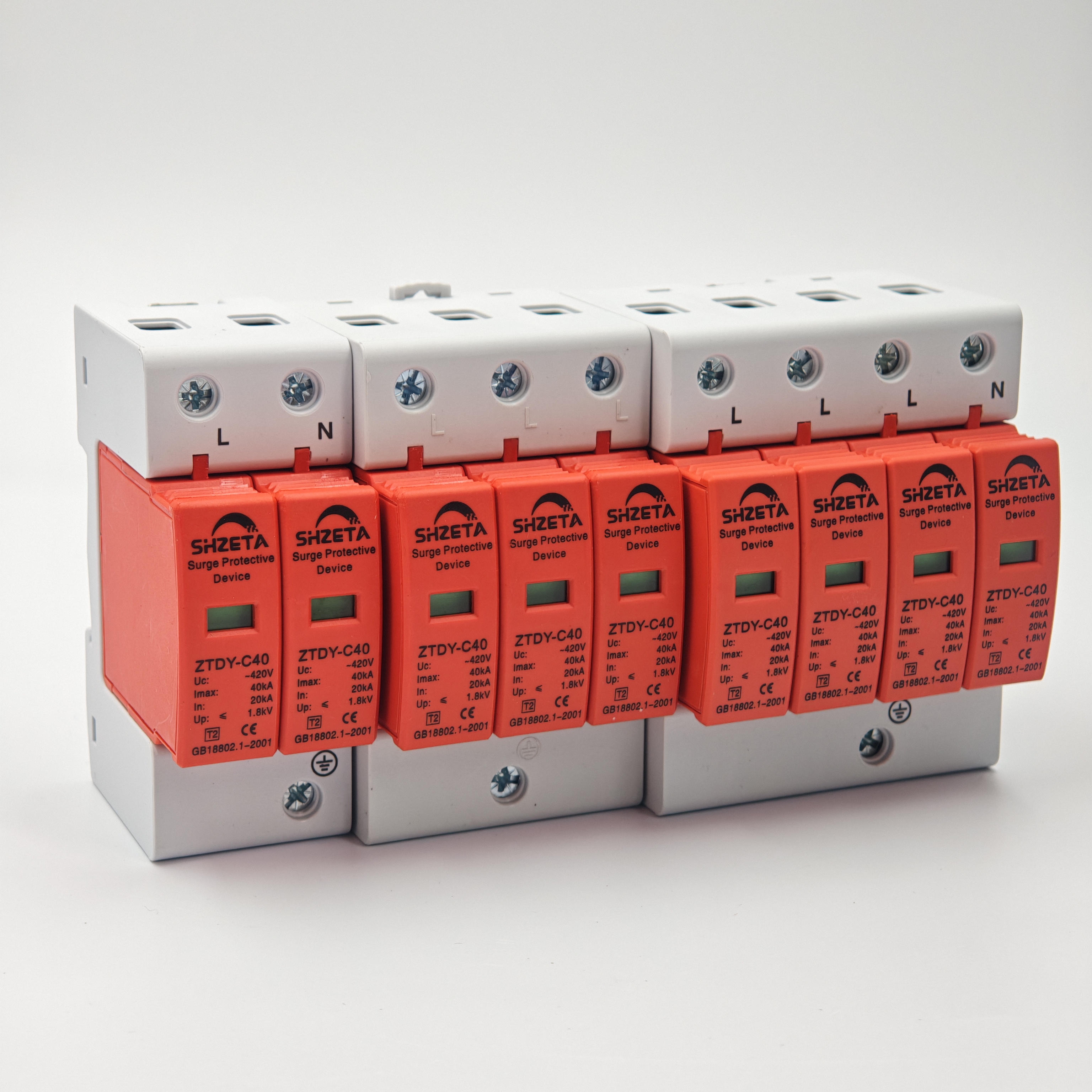 INTER-SPAN 2P 20KA T2 Lightning Arrester Whole House Electrical Equipment Surge Protector Industrial Surge Protection Device