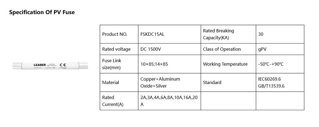 Specification Of Solar Products