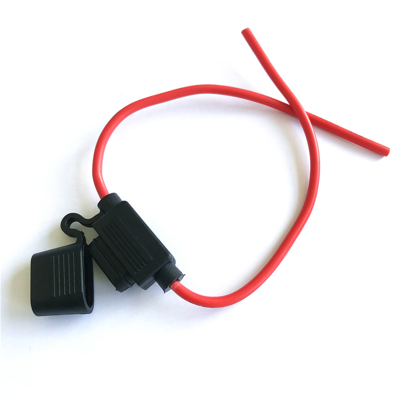 Small Blade Type Waterproof Power Socket 10A Inline Fuse Holders 16AWG Auto Car Replacement Fuses 16AWG Length