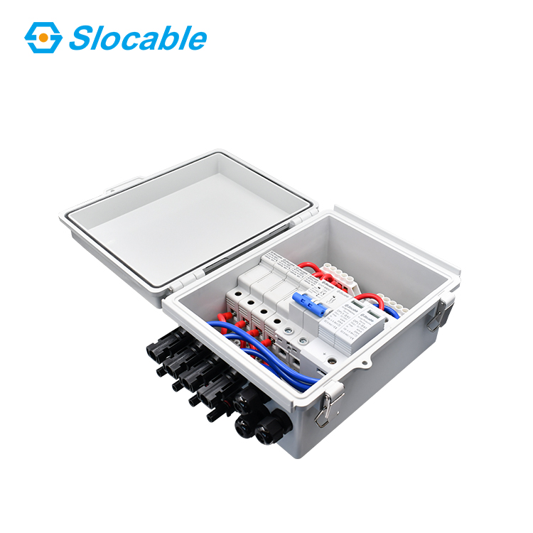 Slocable IP66 Waterproof 500V 1000V 2 4 6 8 10 Strings DC Solar Combiner Box for PV Solar Panel On/off Grid