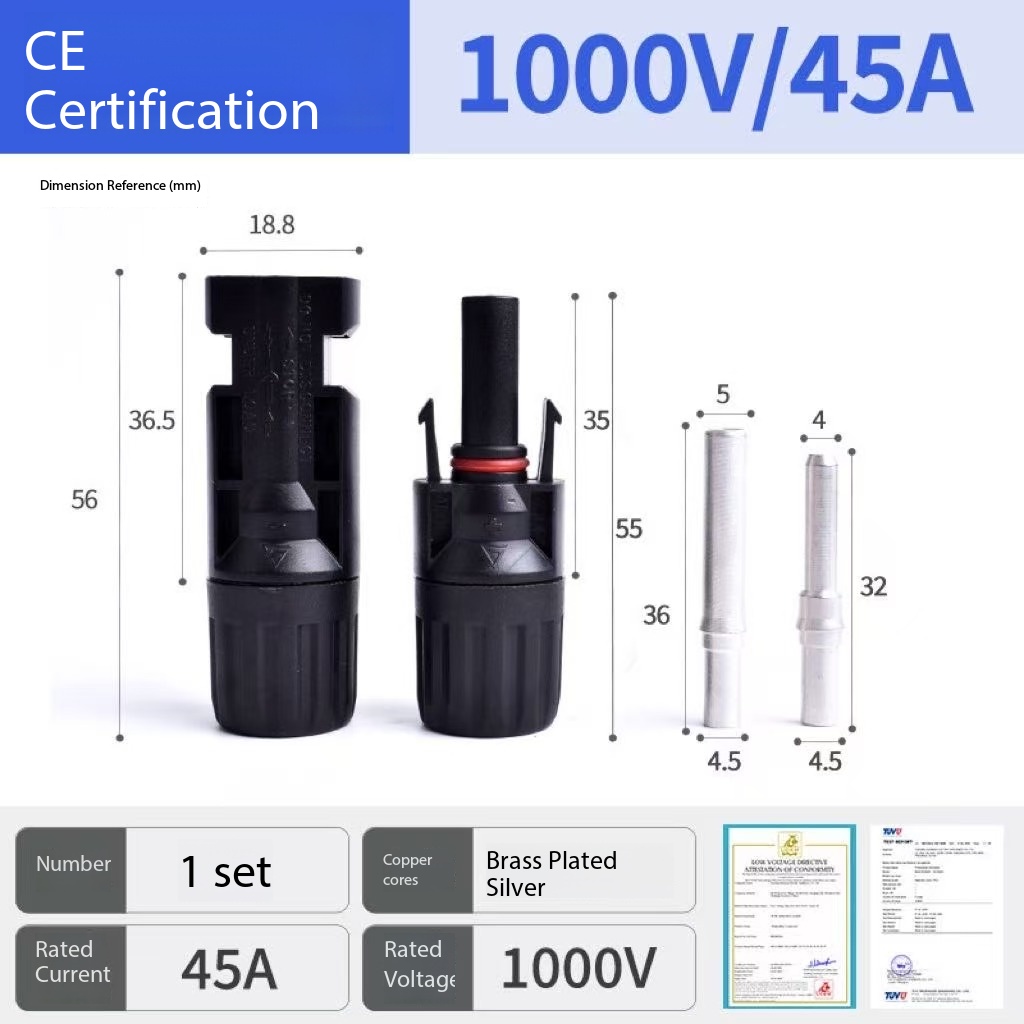 For MC4b Photovoltaic Connector Waterproof Adapter Solar Quick Connection Line Male/Female 50A IP67 PPO Housing