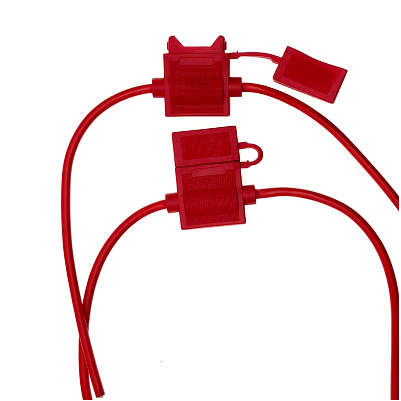 ATC Inline DC Fuse Holder 12V/32V 25A Waterproof UL1015 Gauge Wire (Red) Copper Snap-On Mounting Automotive High Fuse Holder