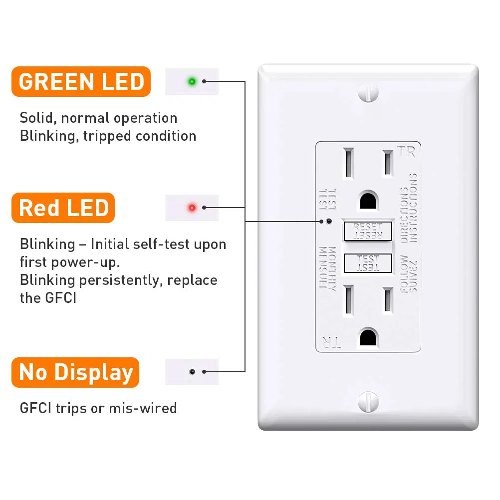 125V 60Hz GFCI Outdoor Electric Outlets Duplex Receptacle