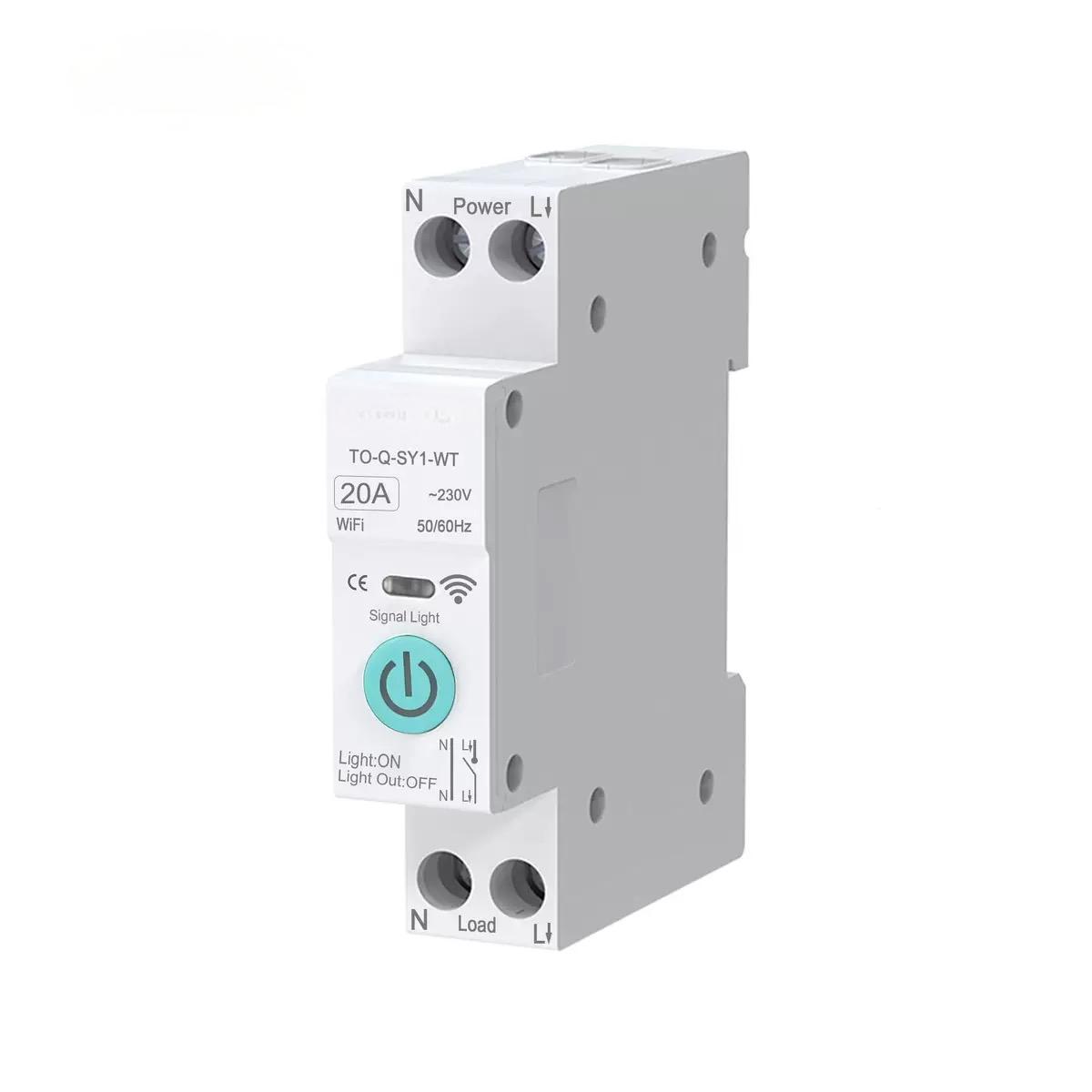 Ewelink 1P+N 63A 220V WIFI Smart Switch Energy Mini Kwh Metering ESP8266 Circuit Breaker Timer Relay MCB for Smart Home