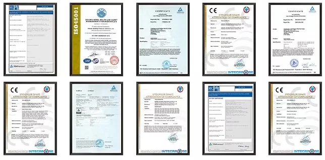 Quality certifications: TUV, CB, CE, CCC