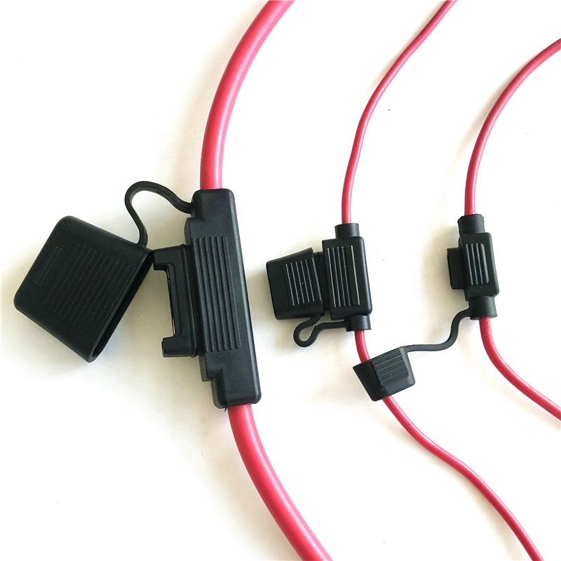 Small Blade Type Waterproof Power Socket 10A Inline Fuse Holders 16AWG Auto Car Replacement Fuses 16AWG Length