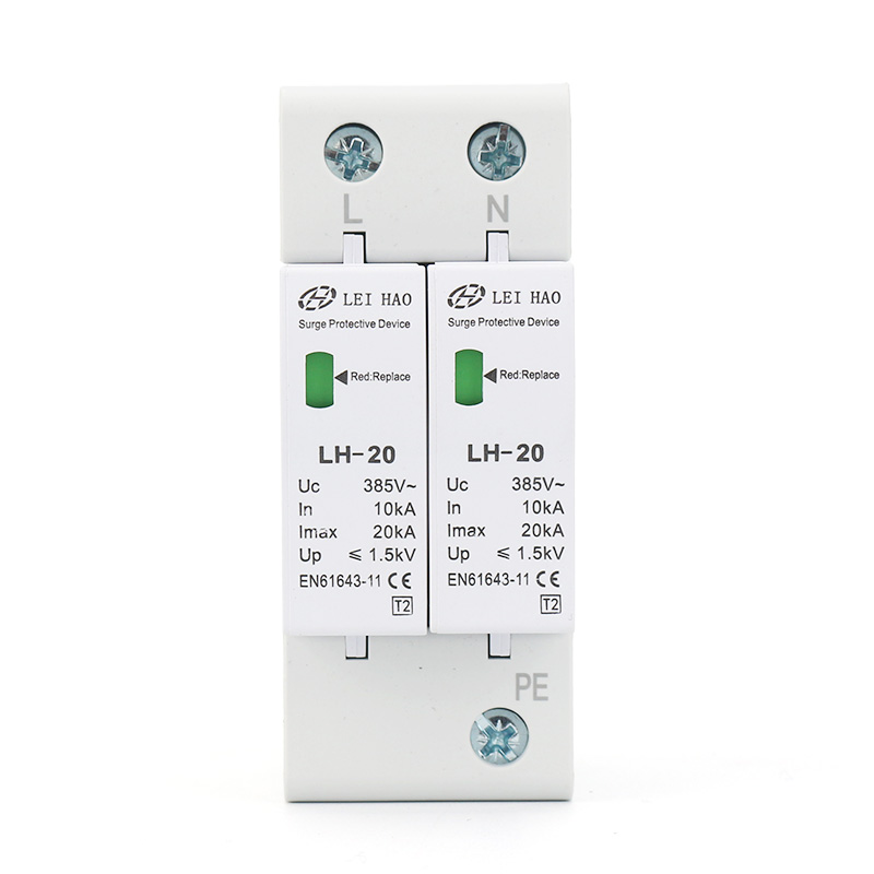 LEIHAO T1 T2 AC Surge Protector 20KA 2P 385V PV SPD Lightning Protection Surge Protection Devices For Solar Energy System CE