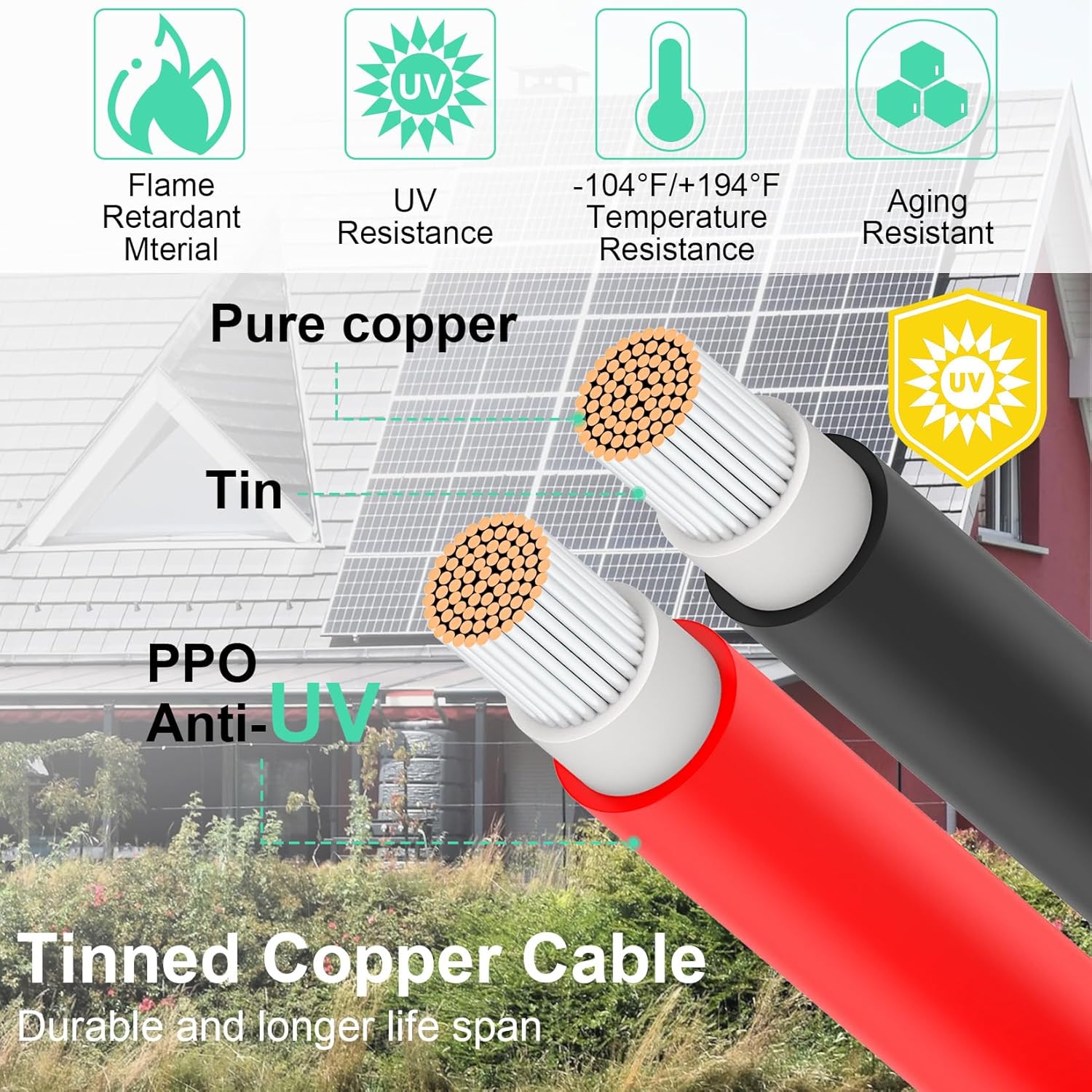 4 Solar Panels Connectors Copper Contact 10AWG Solar Y Branch Adapter 4 to 1 PV Cable Tool-Free for Solar Panel Connection