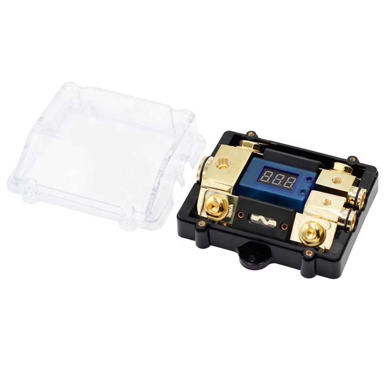 Inline ANL Fuse Holder with 100Amp Fuse Block 0/2/4 Gauge AWG 2 Way with LED Display for Fuse Components