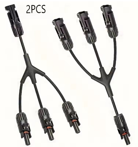 12 AWG Solar Panel Y Branch Parallel Cable Kit 1 Pair 1/3 Solar PV Connector Wire Plug for Power Applications
